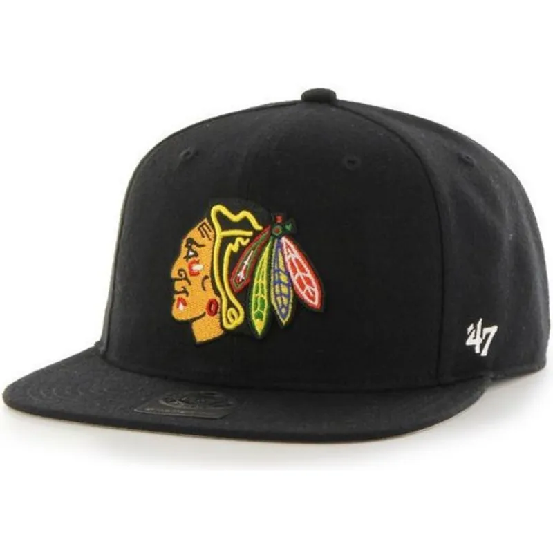 siltovka-rovna-cierna-snapback-chicago-blackhawks-nhl-47-brand
