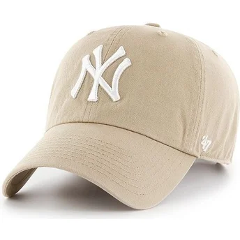 Šiltovky zaoblená béžová nastaviteľný pásik New York Yankees MLB 47 Brand