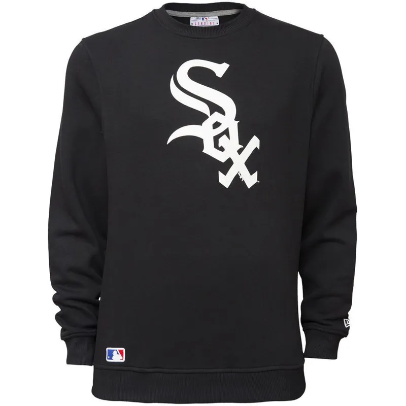 mikiny-bez-kapucne-cierna-crew-neck-chicago-white-sox-mlb-new-era