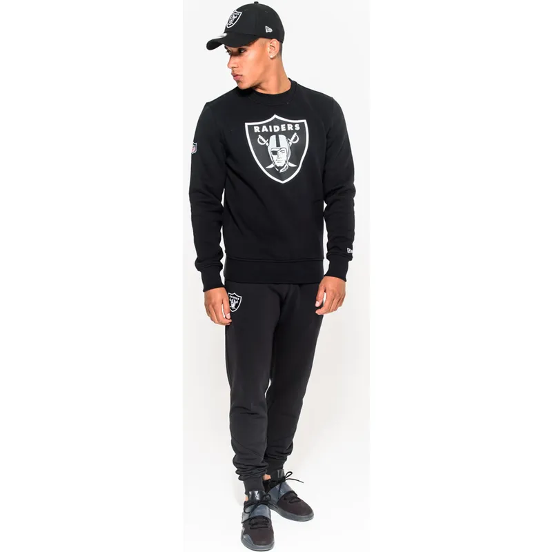 mikiny-bez-kapucne-cierna-crew-neck-las-vegas-raiders-nfl-new-era