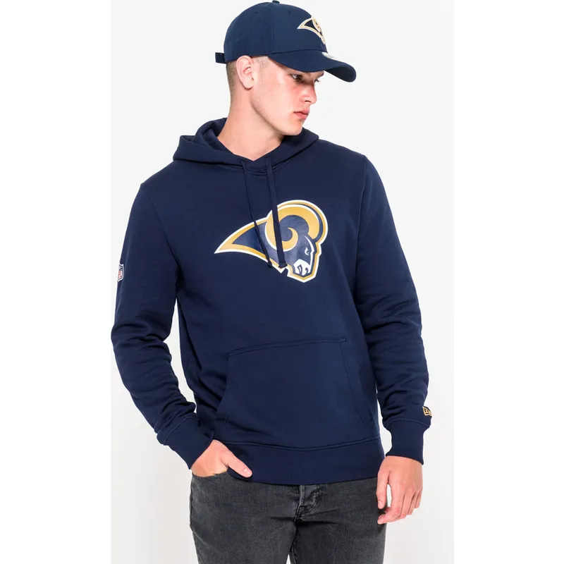mikiny-s-kapucnou-modra-pullover-hoodie-los-angeles-rams-nfl-new-era
