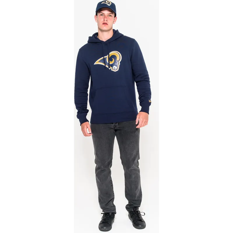 mikiny-s-kapucnou-modra-pullover-hoodie-los-angeles-rams-nfl-new-era