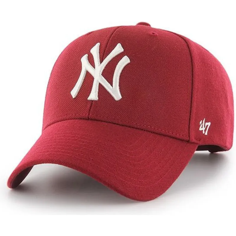 siltovka-zaoblena-cervena-snapback-new-york-yankees-mlb-47-brand