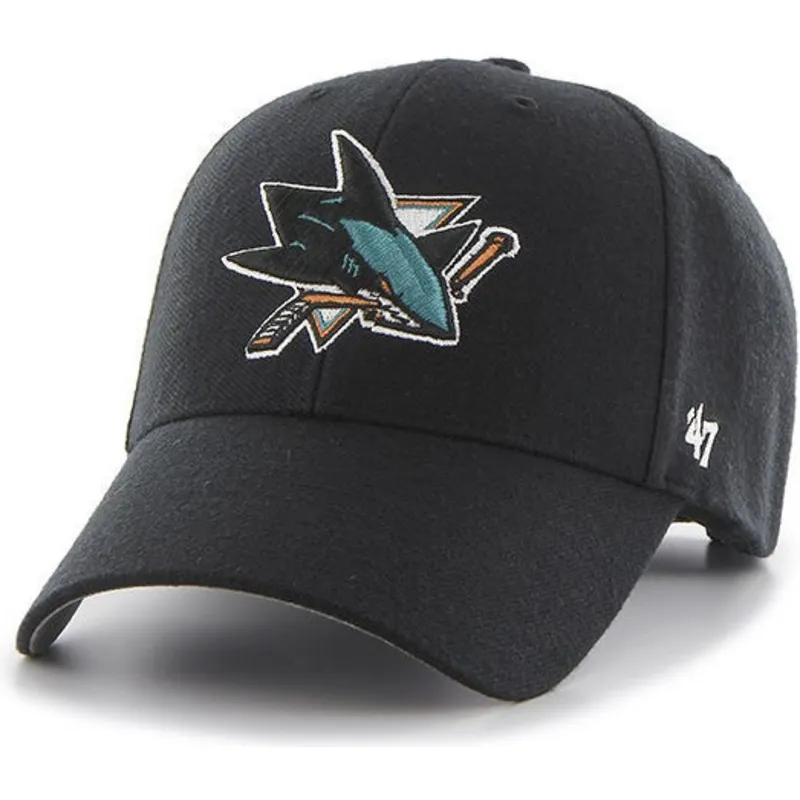 cap-zaoblena-black-adjustable-strap-san-jose-sharks-nhl-47-brand