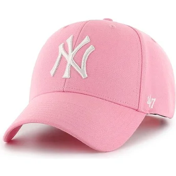 siltovka-zaoblena-ruzova-snapback-new-york-yankees-mlb-47-brand