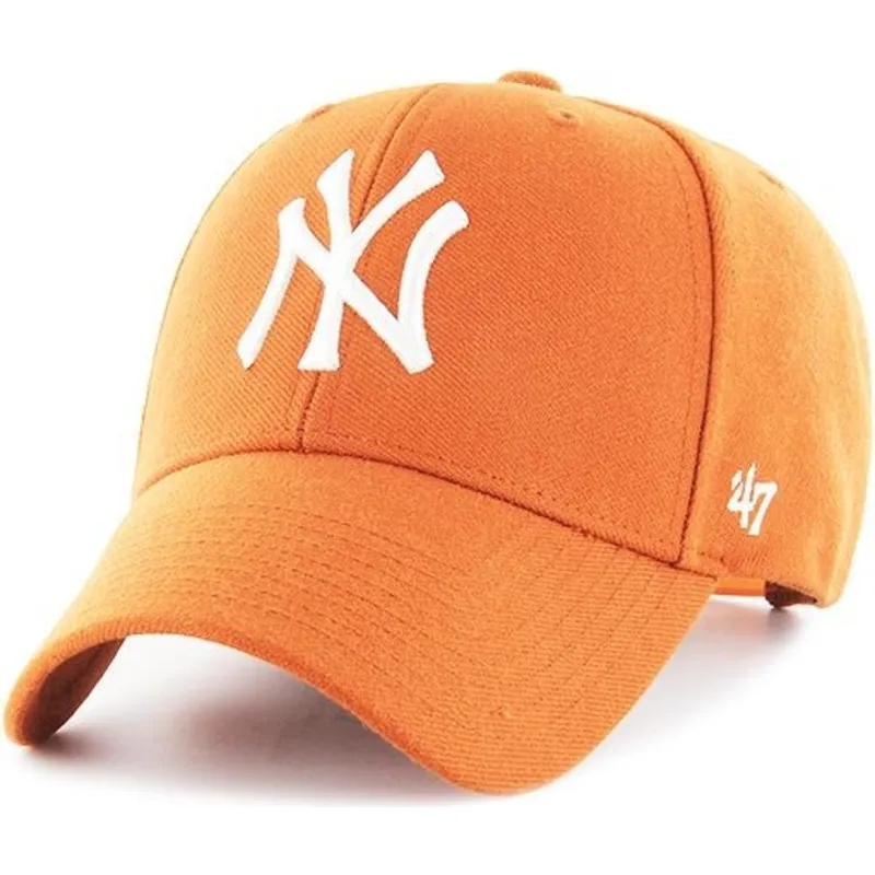 siltovka-zaoblena-oranzova-snapback-new-york-yankees-mlb-47-brand
