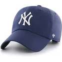 marineblaue-new-york-yankees-mlb-clean-up-repetition-kappe-mit-gebogenem-schirm-von-47-brand