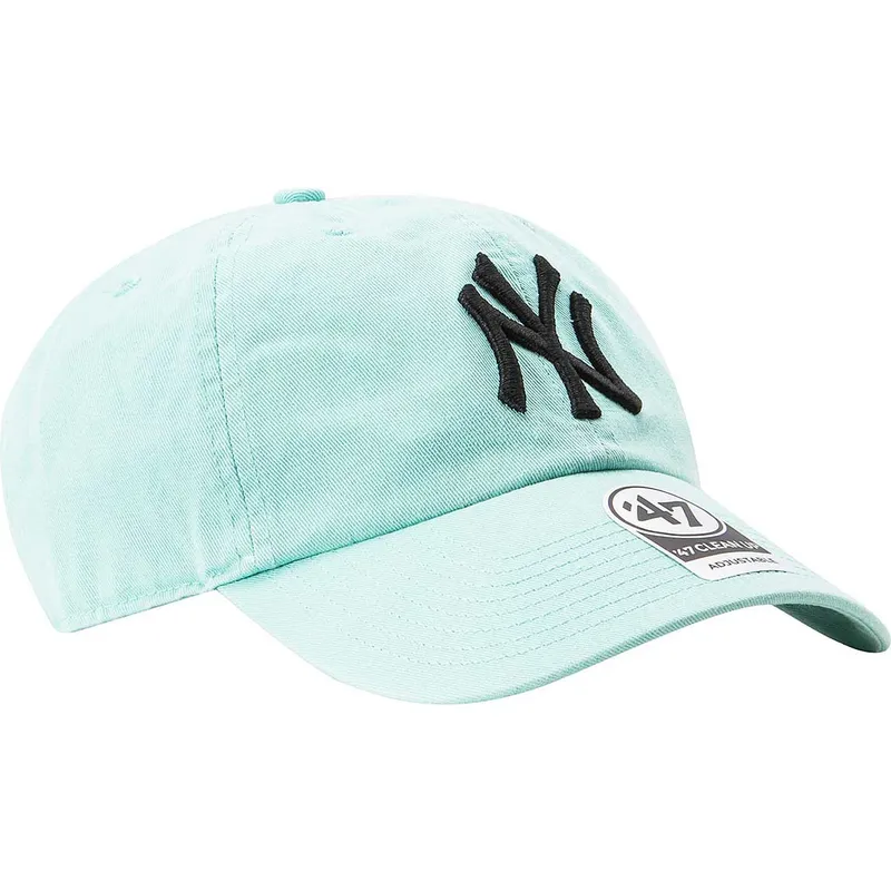 47-brand-new-york-yankees-mlb-clean-up-kappe-in-tiffany-blau-mit-gebogenem-schirm