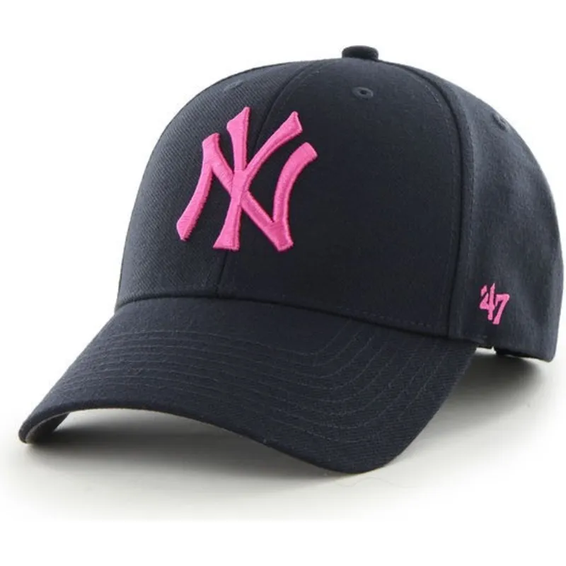 cap-zaoblena-navy-blue-adjustable-strap-rosa-new-york-yankees-mlb-47-brand
