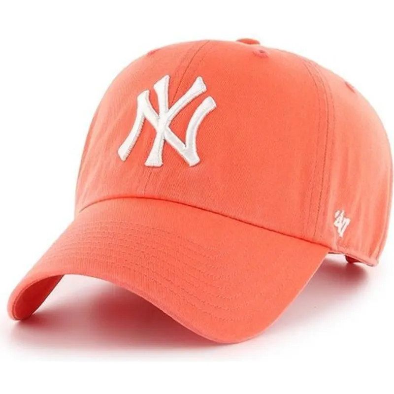cap-zaoblena-orange-adjustable-strap-pomelo-new-york-yankees-mlb-47-brand