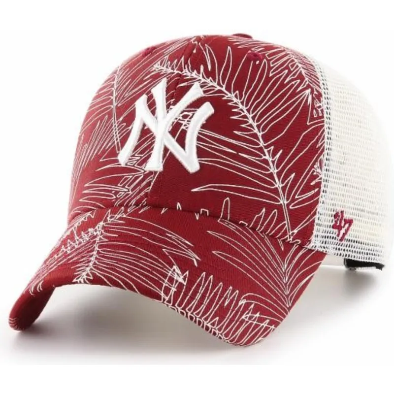 siltovka-zaoblena-cervena-snapback-new-york-yankees-mlb-47-brand