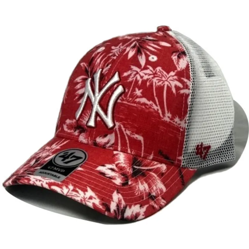 siltovka-zaoblena-cervena-snapback-new-york-yankees-mlb-47-brand