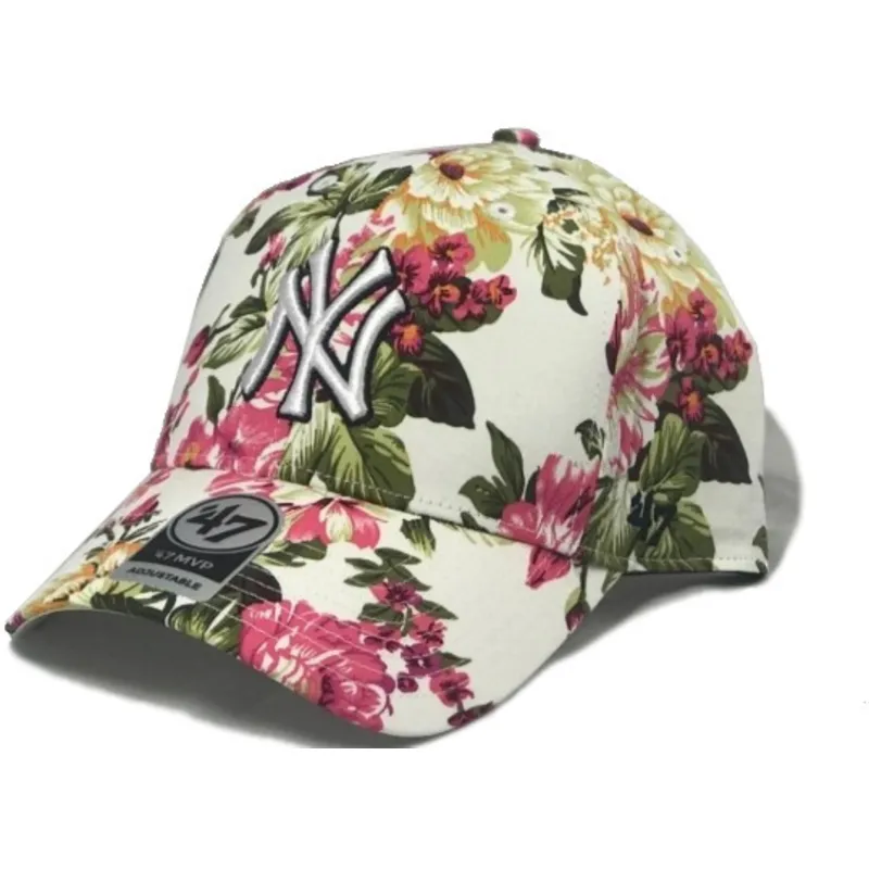 siltovka-zaoblena-viacfarebna-nastavitelny-estampado-floral-new-york-yankees-mlb-47-brand