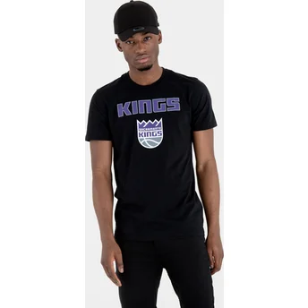 Schwarzes Kurzarm-T-Shirt Sacramento Kings NBA von New Era