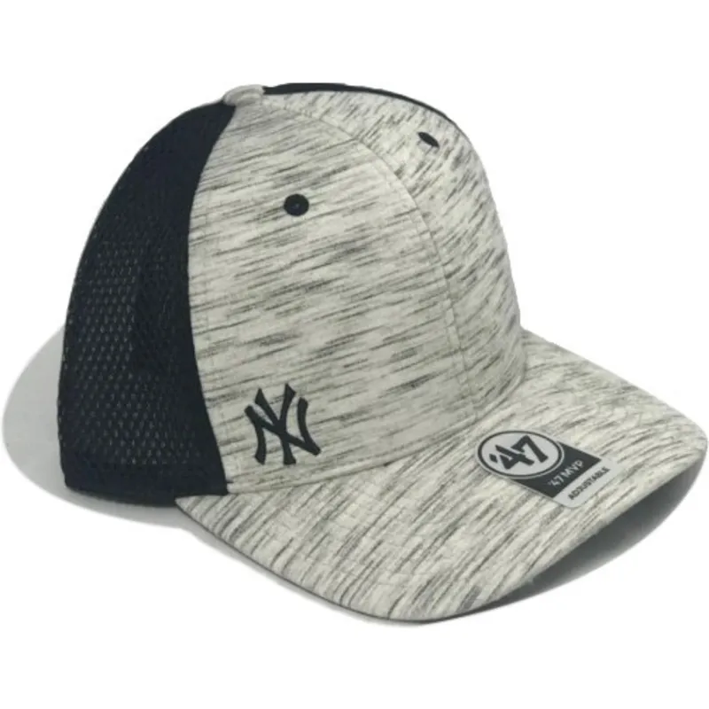 siltovka-zaoblena-siva-snapback-jaspeado-new-york-yankees-mlb-47-brand