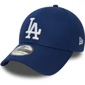 los-angeles-dodgers-mlb-39thirty-essential-blaue-gebogene-kappe-von-new-era