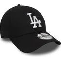 schwarze-gebogene-angepasste-kappe-39thirty-essential-der-los-angeles-dodgers-mlb-von-new-era
