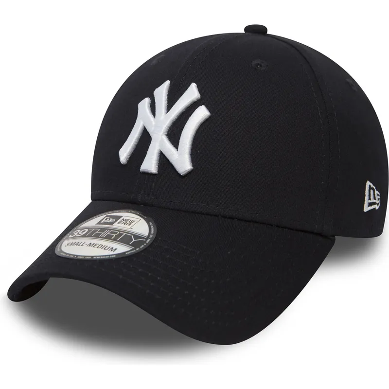 marineblaue-gebogene-verstellbare-kappe-39thirty-classic-der-new-york-yankees-mlb-von-new-era
