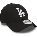 schwarze-verstellbare-curved-cap-9forty-essential-der-los-angeles-dodgers-mlb-von-new-era