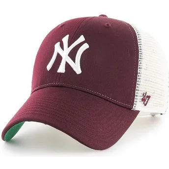 siltovka-zaoblena-cervena-snapback-new-york-yankees-mlb-47-brand