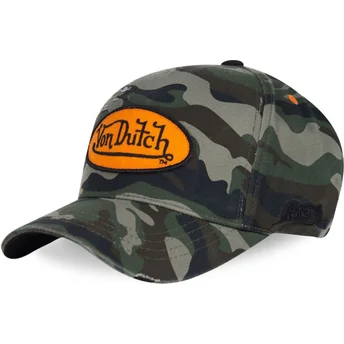 Cap zaoblená camouflage adjustable strap Von Dutch
