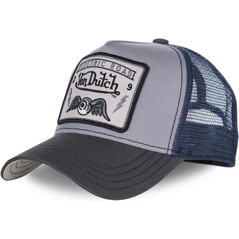 Von Dutch SQUARE3B Grey and Blue Trucker Hat