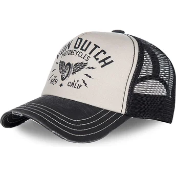 Gorra curva blanca y negra ajustable CREW2 de Von Dutch