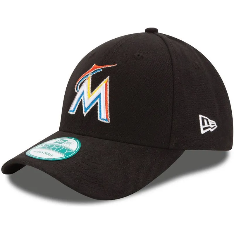cap-zaoblena-black-adjustable-strap-9forty-the-league-miami-marlins-mlb-new-era