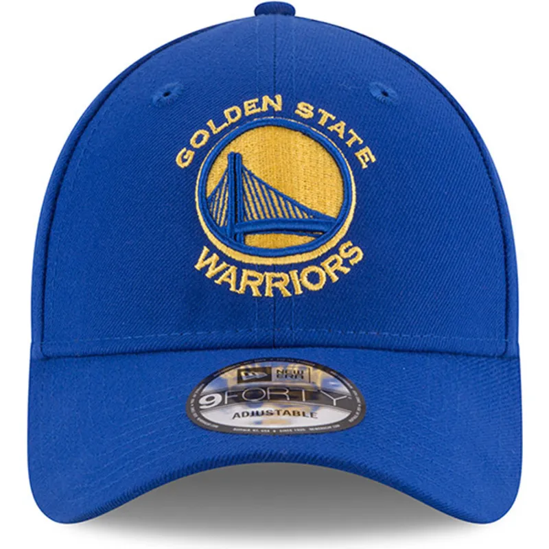blaue-verstellbare-gebogene-kappe-9forty-the-league-der-golden-state-warriors-nba-von-new-era
