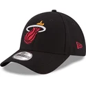schwarze-verstellbare-curved-cap-9forty-the-league-der-miami-heat-nba-von-new-era