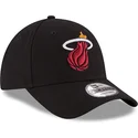 schwarze-verstellbare-curved-cap-9forty-the-league-der-miami-heat-nba-von-new-era