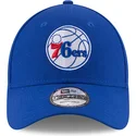 blaue-verstellbare-curved-cap-9forty-the-league-der-philadelphia-76ers-nba-von-new-era
