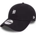 detroit-tigers-mlb-39thirty-mini-logo-schwarze-gebogene-stretch-fit-kappe-von-new-era
