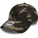 los-angeles-dodgers-mlb-new-era-39thirty-essential-schwarze-logo-camouflage-kappe-mit-gebogenem-schirm