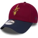 9forty-mesh-verstellbare-rote-und-blaue-kappe-mit-gebogenem-schirm-der-cleveland-cavaliers-nba-von-new-era