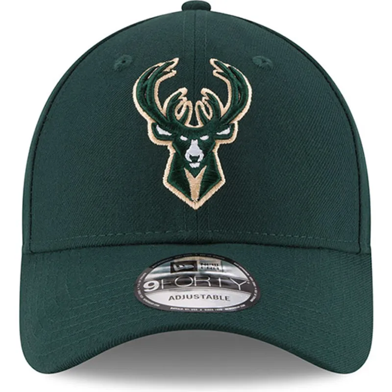 grune-verstellbare-curved-cap-9forty-the-league-der-milwaukee-bucks-nba-von-new-era