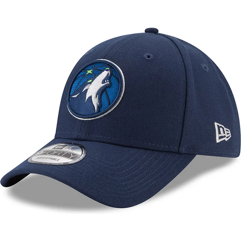 marineblaue-verstellbare-curved-cap-9forty-the-league-der-minnesota-timberwolves-nba-von-new-era