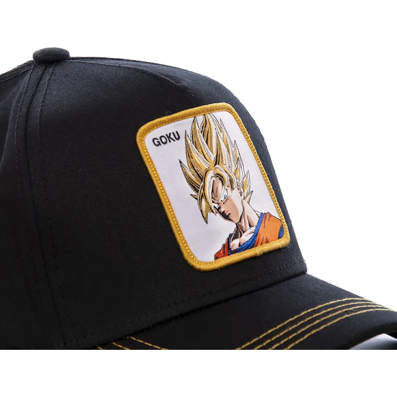 schwarze-gebogene-snapback-kappe-son-goku-super-saiyan-go2-dragon-ball-von-capslab