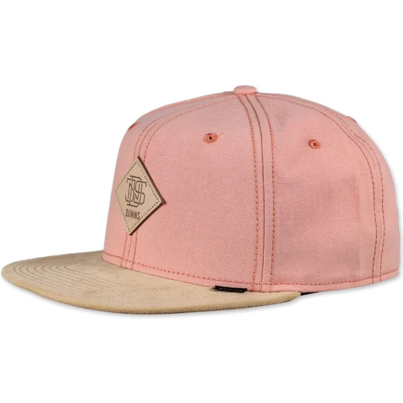 siltovka-6-panelova-ruzova-snapback-melange-twill-djinns