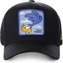 capslab-curved-brim-road-runner-roa3-looney-tunes-black-snapback-cap