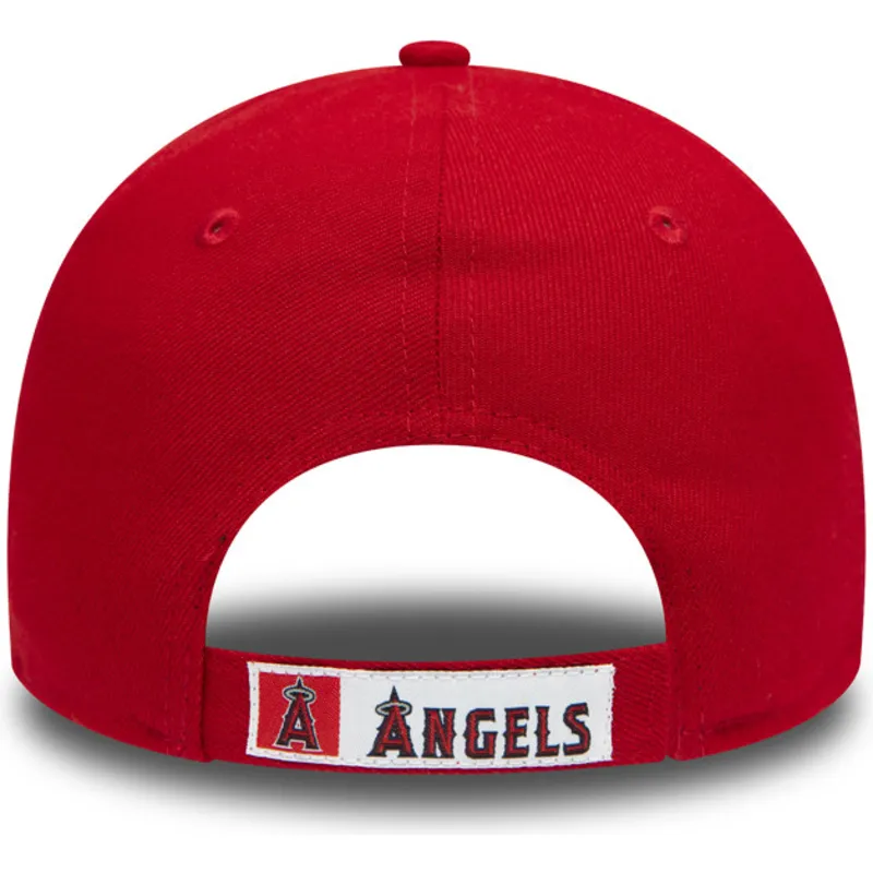 rote-verstellbare-gebogene-9forty-the-league-kappe-der-los-angeles-angels-mlb-von-new-era
