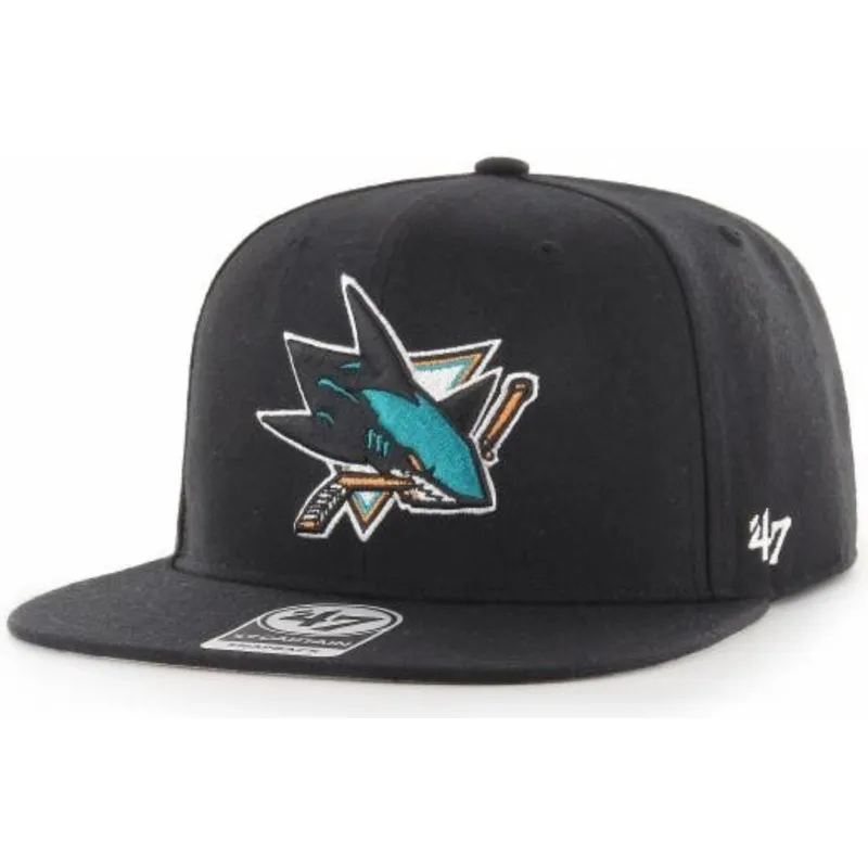 siltovka-rovna-cierna-snapback-captain-no-shot-san-jose-sharks-nhl-47-brand