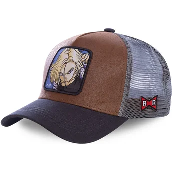 siltovka-zaoblena-hneda-snapback-androide-c18a-c-18-dragon-ball-capslab