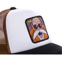 siltovka-zaoblena-biely-snapback-kam3m-majster-roshi-dragon-ball-capslab