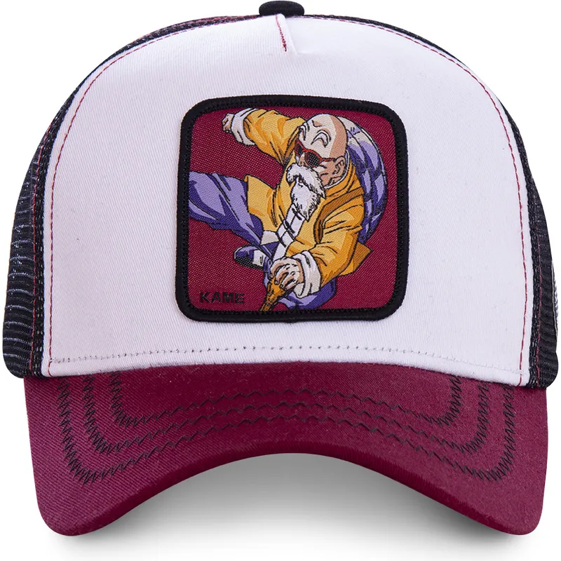 siltovka-zaoblena-biely-snapback-kam7-majster-roshi-dragon-ball-capslab