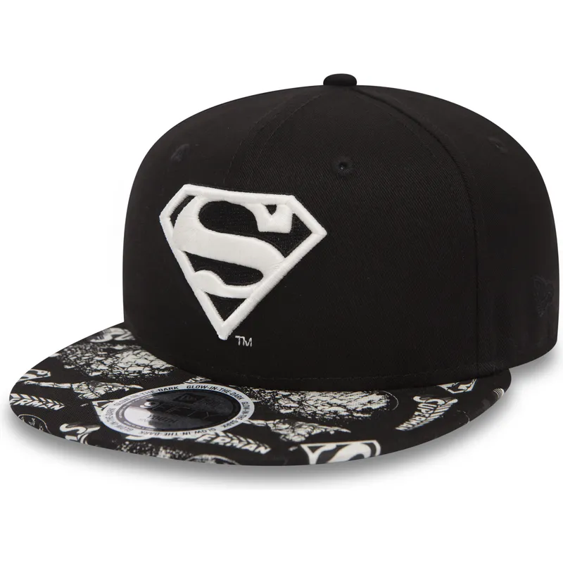 siltovka-rovna-cierna-snapback-pre-deti-9fifty-gitd-superman-warner-bros-new-era