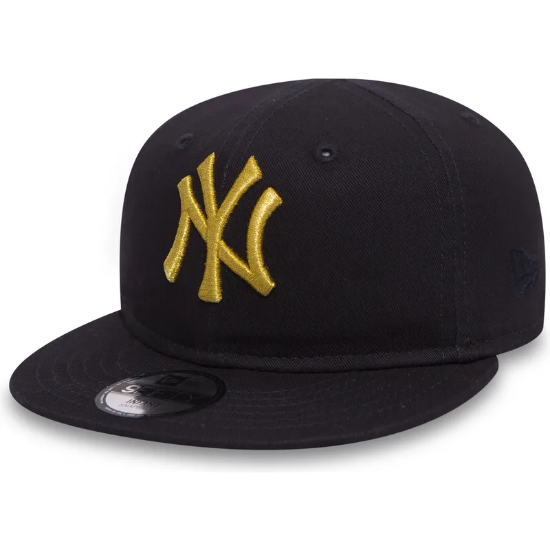 schwarze-snapback-kinderkappe-mit-flachem-schirm-und-goldenem-logo-9fifty-golden-der-new-york-yankees-mlb-von-new-era