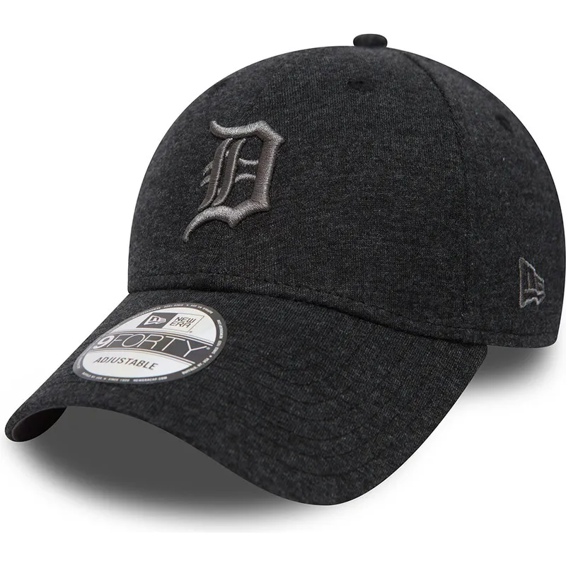 schwarze-verstellbare-kappe-mit-gebogenem-schirm-und-grauem-logo-9forty-essential-jersey-der-detroit-tigers-mlb-von-new-era