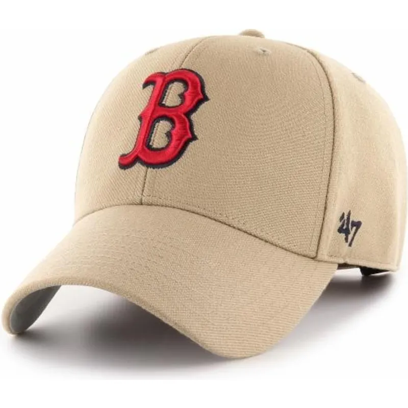 siltovka-zaoblena-khaki-snapback-ajustable-mvp-boston-red-sox-mlb-47-brand