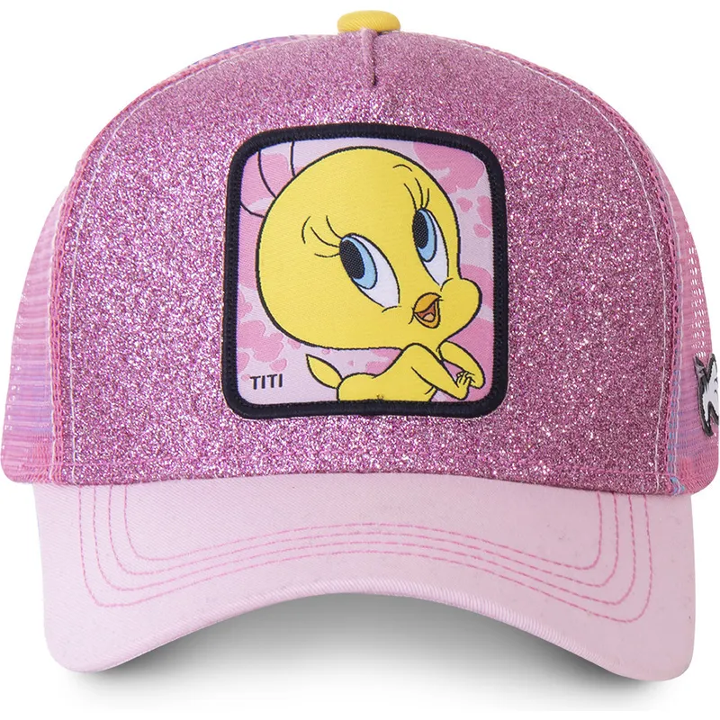 siltovka-zaoblena-ruzova-snapback-purpurina-twe4-tweety-looney-tunes-capslab